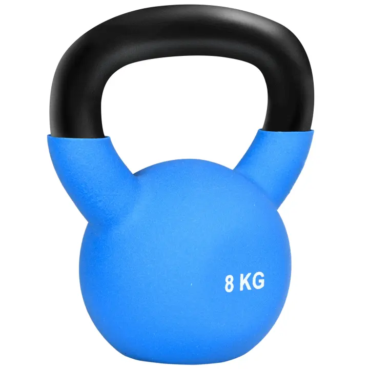 HOMCOM Pesa Rusa de Hierro Fundido Kettlebell con Revestimiento de Neopreno y Mango Ancho Mancuernas de Bola para Entrenamiento de Fuerza en Gimnasio Casa - 1