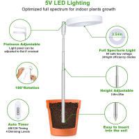 Luz De Crecimiento LED Solar Interior De Espectro Completo Con Cuatro Niveles De Ajuste Para Plantas Carníferas Y Flores Luz De Relleno Telescopio Para Suelo - details 3