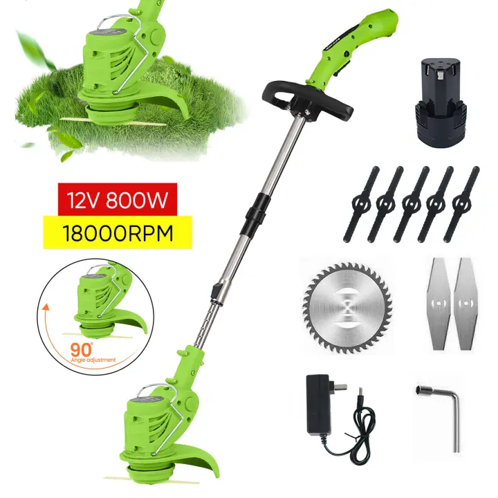 Cortacésped eléctrico plegable de mano con longitud ajustable, herramientas de poda para jardinería doméstica, batería Makita, 90CM-120CM，Cortadora de césped eléctrica - 1