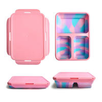 YverLand -  Fiambrera infantil plegable para niños y niñas. Lonchera para colegio y guardería. Lunch box para almuerzo o merienda. Tupperware escolar o para comida de trabajo - details 0