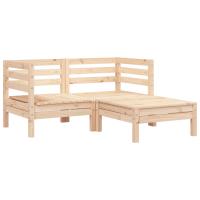 vidaXL Sofá de jardín de 2 plazas con reposapiés madera maciza de pino Pino natural, Marrón cera, Douglas natural Conjunto Terraza Muebles Jardín Exterior Juego de Muebles de jardín Mueble Jardín Exterior Muebles de Salon Exterior - details 0