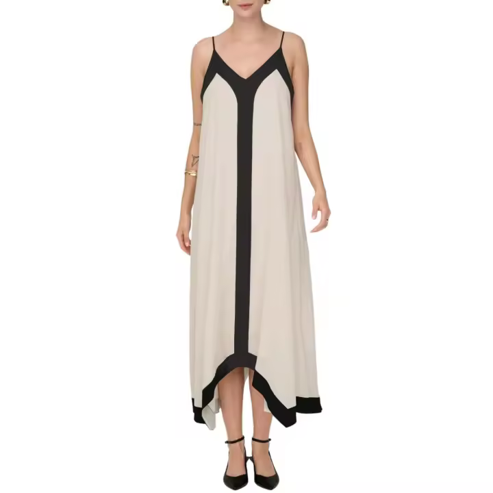 ONLDIANA LIFE STRAP LONG DRESS WVNEggnog W BLACK - 1