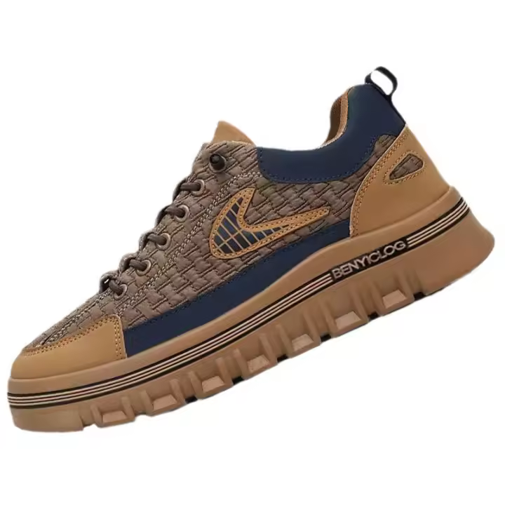 Zapatos De Deporte Casual Para Hombre Zapatillas Ligeros De Correr Y Caminar Moda Nueva Antideslizantes Con Cordones En La Parte Superior De Algodón - 1
