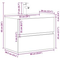 vidaXL Set muebles de baño 2 piezas madera contrachapada gris hormigón - details 7