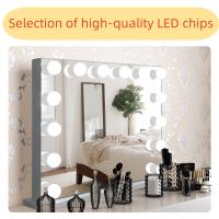 Espejo De Maquillaje LED Con Luz De Encendido Libre Iluminación Tridimensional Blanca Para Mesa De Vestir Rotativa Táctil - details 4