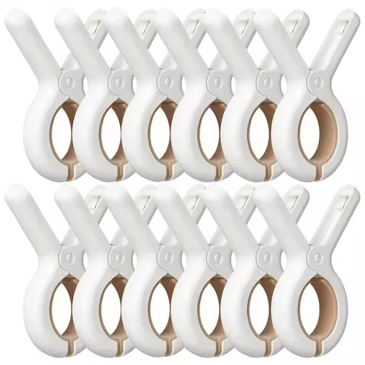 Pegatinas De Ropa De Plástico Para Secado De Ropa Y Toallas De Playa 12/24 Piezas Clips Para Colgar Sobre La Línea De Ropa Y Soporte De Colgador - 1