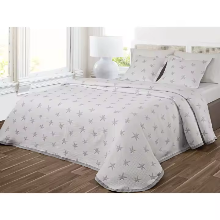 NORA HOME Colcha de Verano Moderna Estrellas - Estelar. Cubrecama Bouti de Entretiempo Reversible. - 1