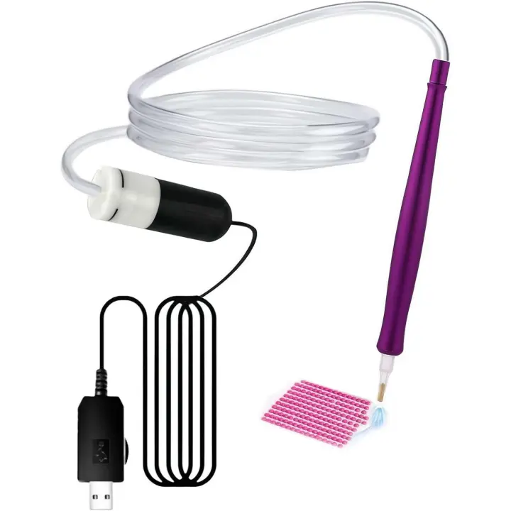 Bolígrafo eléctrico para pintar con diamantes, bolígrafo al vacío con bandeja, kits para adultos, accesorios para pintar con diamantes, duradero y estable (verde) - 1