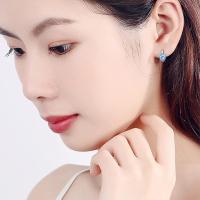 Mujer Plata de ley 925 Con Diseño huella Cristal Circonita - Regalo Ideal Aretes Aro Elegantes y Sofisticados Joyería de Moda - details 4