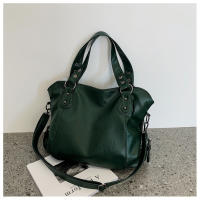 Bolso De Hombro Para Mujer En Cuero PU Gran Capacidad Bolso Cruzado Casual Retro De Color Sólido Para Viaje Y Compras - details 15