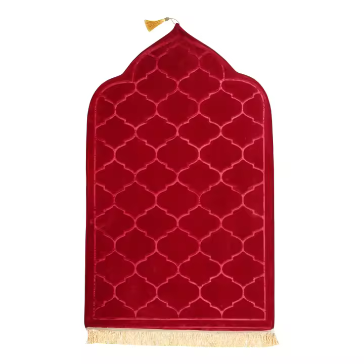 Carpetas De Oración Portátiles Antideslizantes De Flanela Para Viajes Alfombra De Plegar Para El Respeto Del Ramadán Material De Poliéster Suave Y Duradero - 1