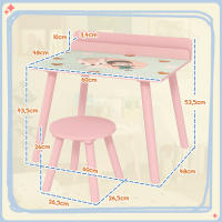 AIYAPLAY Mesa y Silla Infantiles de 2 Piezas Mesa Infantil con Silla y Estante para Libros Escritorio para Niños de +3 Años para Sala de Juegos - details 2
