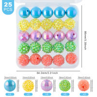 Sunrony Bolas De Bayas De Resina Con Piedras Preciosas Cuentas Acrílicas Para El Día De La Madre Joyería DIY Accesorios De Decoración De Collar - details 6