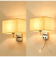 Lámpara De Pared De Tela E27 Con Interruptor Luz De Lectura LED Para Dormitorio Estudio Hotel Decoración Nórdica Moderna - details 3