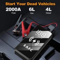 Arrancador de coche de 2000 A, potenciador de batería de 12 V, dispositivo de arranque de emergencia para gasolina y diésel, banco de energía de 6,0 L/4,0 L - details 0