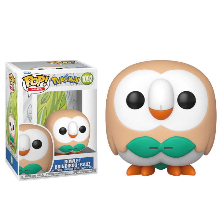 FUNKO POP! POKEMON - ROWLET, 86367, Nº 1092, TIENDA CON LICENCIA OFICIAL, JUGUETES, MUÑECOS, FIGURAS, ENVÍO URGENTE 24-48 HORAS EN PENÍNSULA, ORIGINAL, NUEVO, VIDEOJUEGO