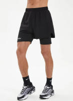 Shorts De Entrenamiento Para Hombre 2 En 1 Con Bolsillos Sudadera Secado Rápido Transpirable Para Correr Maratón Y Fitness - details 8