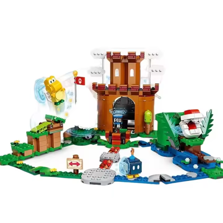 Bloques De Construcción MOC Super Mario Serie Guardia Fortaleza Expansión Set DIY Código De Escaneado Regalo De Vacaciones Para Niños Juguetes De Artesanía - 1