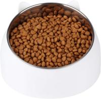 Tazón para mascotas, no tóxico, a prueba de óxido, alimentador de inclinación para mascotas y 15 grados (blanco) - details 3
