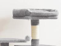 Feandrea Árbol para Gatos, Altura 112 cm/143cm, Torre de Gatos, con 4 Postes Rascadores, 2 Plataformas, 1 Cueva, 1 Hamaca, 2 Pompones, Tela de Felpa, Multinivel, Rosa Caramelo/Blanco Crema/Gris Claro/Gris Ahumado - details 3