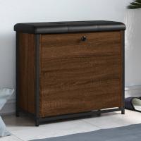 vidaXL Banco zapatero con cajón abatible roble marrón 62x32x56 cm en color Marrón roble/Negro/Gris sonoma y más - details 0