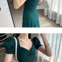 Vestido Elegante De Mujer Con Apliques Y Abertura En V Escote V-Pecho Manga Corta Cintura Alta Ajustado Vestidos De Noche Para Fiesta - details 9