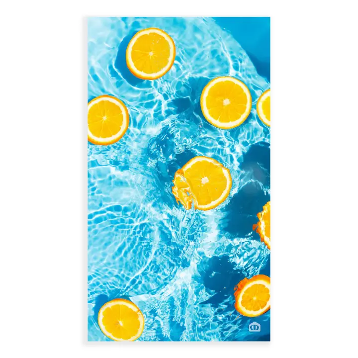 Manterol - Toalla de playa limones. Tejido liso por un lado y rizo secado rápido, suave y esponjoso. - 1