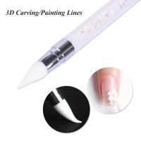 Doble Punta De Silicona Para Arte De Uñas Y Manicura Con Espejo Y Polvo De Brillo Herramientas De Pintura De Puntos Para Uñas - details 4