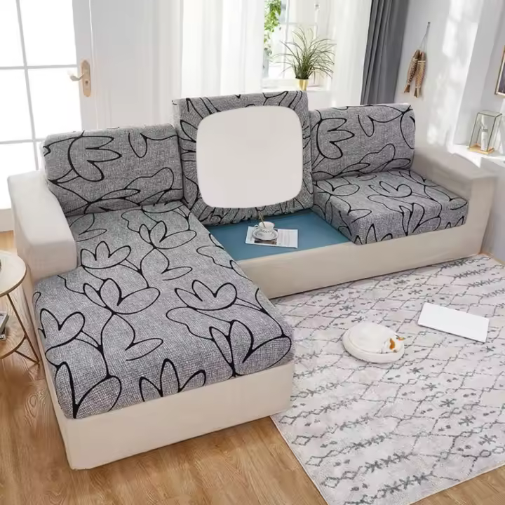 Funda de Asiento para sofá-Funda de Cojín de Asiento de sofá, Funda de cojín de sofá Extensible, Funda de Asiento de sofá Antideslizante y Funda de Muebles Suave, con Fondo elástico - 1