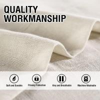 Cortinas de Lino para Salón,2 Piezas,Visillo Translúcido, Cortinas con Ojales modernos, Decorativas para Ventana, Habitación y D - details 2