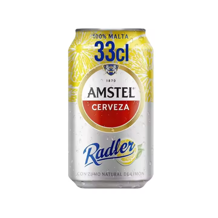 Pack 24 uds. Amstel Radler Cerveza Rubia Con Zumo Natural De Limón Lata - 33 cl. - 1
