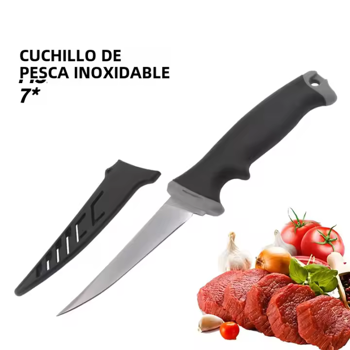 Cuchillo De Acero Inoxidable Para Pescar De Alta Calidad Accesorios De Pesca Para Barco Afilado Para Cortar Carne Mango De PP Herramientas De Camping - 1
