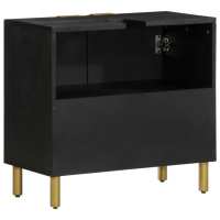 vidaXL Armario de lavabo de baño madera ingeniería negro 62x33x58 cm - details 3