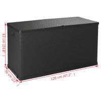 vidaXL Caja de almacenamiento de jardín antracita ratán PP 120x56x63cm - details 7