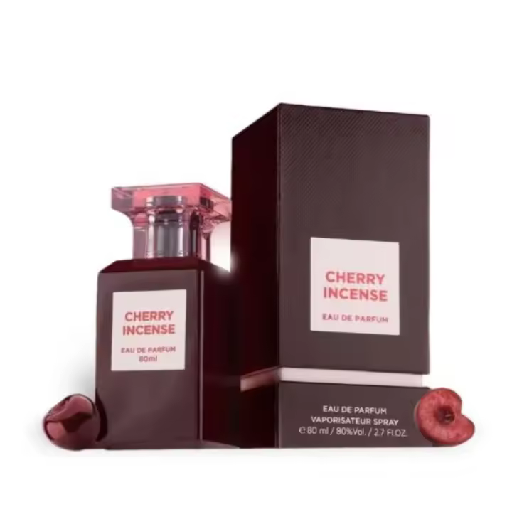 Perfume Árabe Cherry Incense de Fragrance World EDP 80ml, fragancia exótica y cautivadora de inspiración árabe - 1
