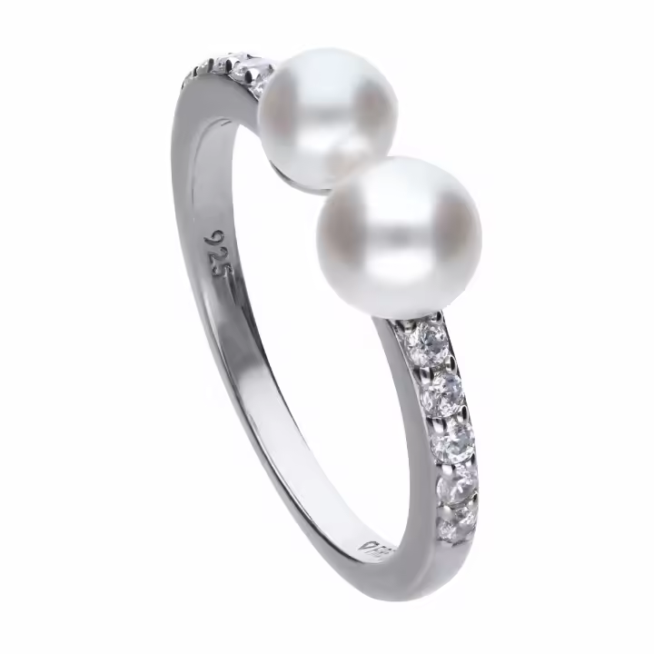 Anillo perla y circonita - 1