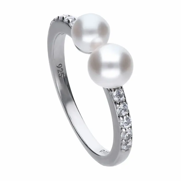 Anillo perla y circonita - 1