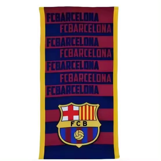 Barça Toalla, FC Barcelona Toalla, Toalla de Playa, de Fútbol,  Azulgrana, 70 x 140 cm, Producto Oficial, Microfibra, Unisex - 1