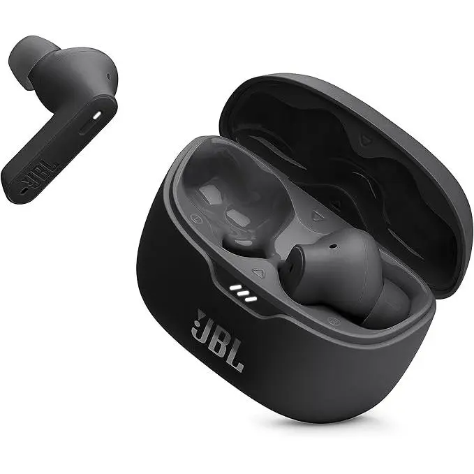 JBL Tune Beam In-Ear, Auriculares Inalámbricos, Resistentes al agua, Cancelación de ruido y tecnología de 4 micrófonos, con batería de hasta 48 horas de duración, en negro - 1