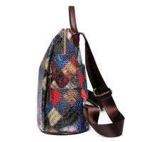 Mochila Vintage de retales para mujer, morral de cuero, Mochila de viaje, mochilas escolares para adolescentes, 2024 - details 3