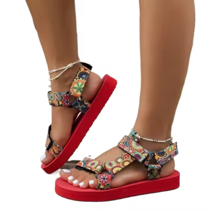 SP Nuevas sandalias de Playa de estil étnico con Velcro y Suela Gruesa de verano a juego para Mujer Talla 43. - 1