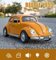 Coche De Escala 1:18 Beetle 1955 Juguetes De Aleación De Metal Con Luz Y Música Ruedas De Goma Vehículos Retro Para Colección Y Regalos Para Niños - details 0