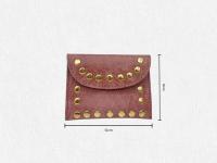 Monedero,Cartera, Tarjetero de Cuero Para Mujer con tachuelas Metálico de Piel cuero, Detalles Brillantes,¡Diseño con detalles punk/rock,El Accesorio Más COOL,Bling del 2025!" - details 0