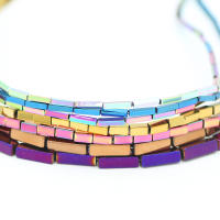 Cuentas De Hematita Rectangular En Colores Azul Oro Morado Para La Creación De Joyas DIY Pulseras Forma Cuadrada Y Rectangular Tamaños 4/6/9MM - details 2