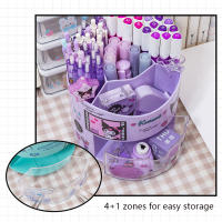 Organizador De Escritorio Kawaii Sanrio Con Porta Bolígrafos Giratorio Y Caja De Almacenamiento Estilo Anime Hello Kitty Kuromi Cinnamoroll My Melody Pochacco Pompom Purin Para Cosméticos Y Stationery - details 1