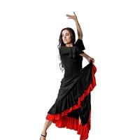 Body de licra para Niña danza flamenca o sevillanas. Doble volante en la manga. Tejido elástico y de calidad. - details 4