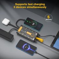 Cargador portátil de 10000 mAh, 22,5 W, batería externa de carga rápida con cable incorporado, paquete de batería externa transparente con linterna, entrada y salida USB C, cargador portátil para teléfonos móviles iPhone, Samsung y Android - details 3