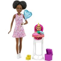 Barbie muñeca Skipper afroamericana canguro con trona y bebé, y accesorios de cumpleaños (GRP41) MATTEL - details 2