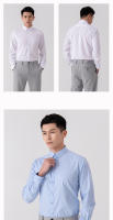 Camisa Larga De Manga Para Hombre Color Sólido Antiarrugas Negocios Casuales Social Slim Fit Antigüice Para Caballeros - details 10