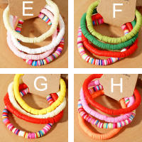 Juego De 4 Pulseras Hechas a Mano Coloridas Bohemio Para Mujer Pulsera De Arcilla De Colores Mixtos Joyería Bohemia - details 2